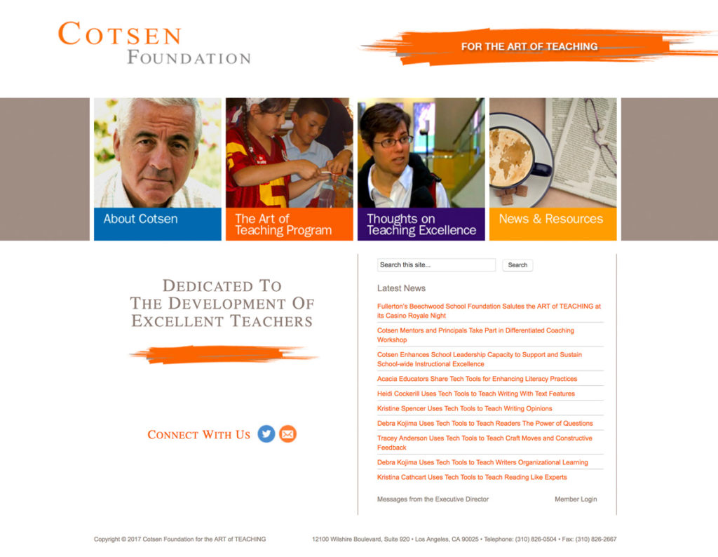 Dunau & Associates contracted me to redesign cotsen.org a second time.