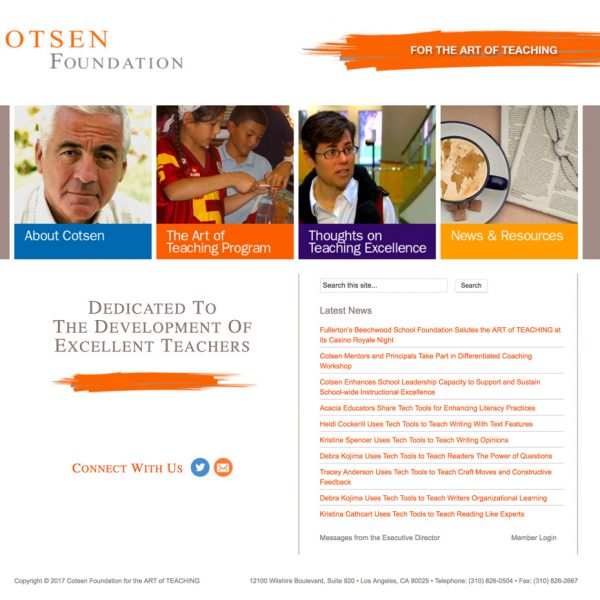 Dunau & Associates contracted me to redesign cotsen.org a second time.