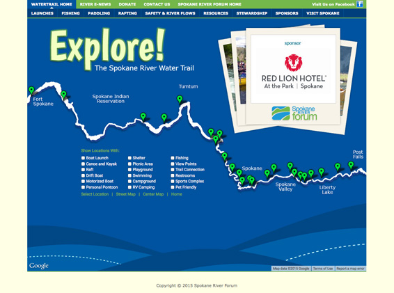 Scott my programming guru and I created this interactive website for the Spokane River Forum.