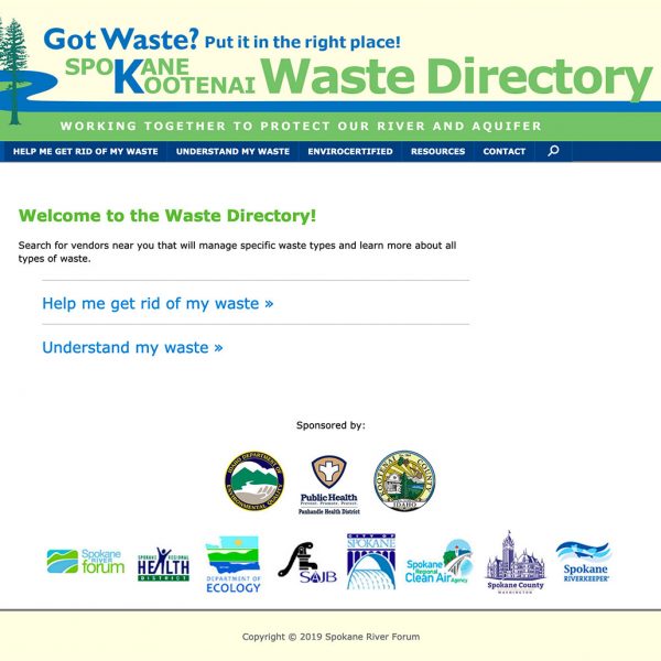 The Spokane Waste Directory was another collaborative effort between programmer Scott and myself.