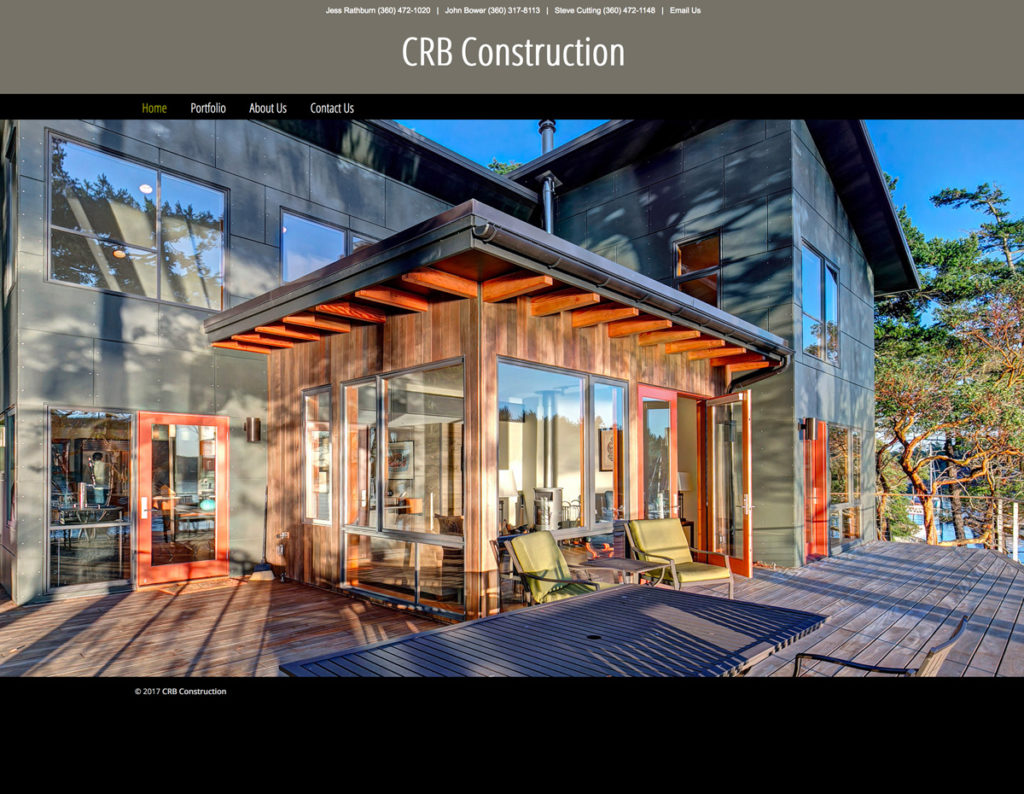 New website for a Friday Harbor contruction company CRB Construction.