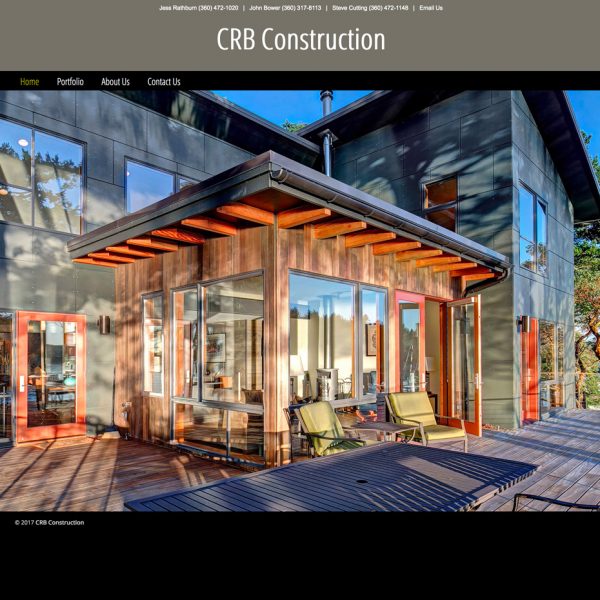 New website for a Friday Harbor contruction company CRB Construction.