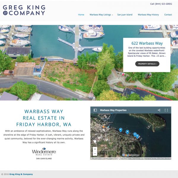 A website to promote multiple properties for sale in one area of Friday Harbor.