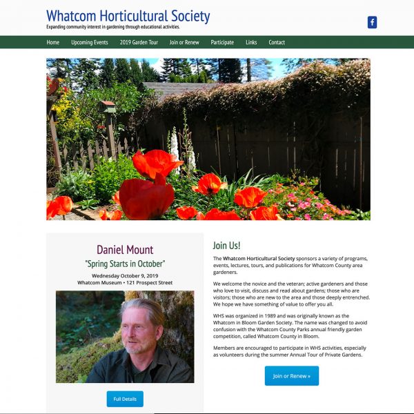 The Whatcom Horticultural Society website was in need of a clean refresh that's easy to maintain.